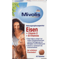 Вітамінні таблетки Mivolis Eisen + Vitamin C + B-Vitamine Оригінал