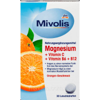 Біологічно активна добавка Миволис Mivolis Magnesium + Vitamin C + Vitamin B6 + B12, 30 шт.