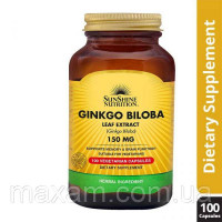 SunShine Nutrition Ginkgo Biloba 150 mg-гинкго билоба витамины Оригинал США